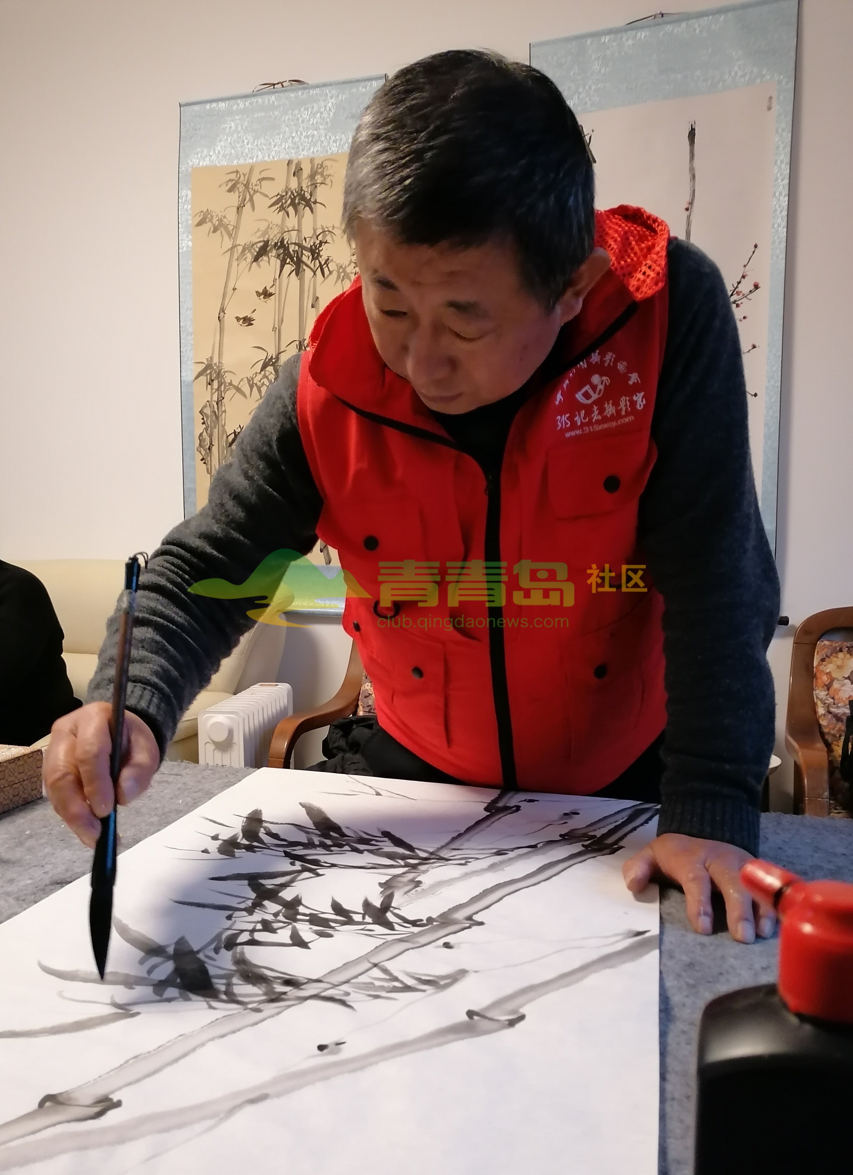 竹墨丹青风骨凌寒画家周青画竹青岛李岩摄影推荐